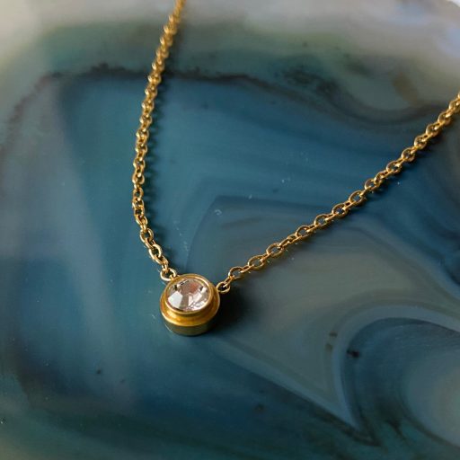 nemesacél nyaklánc 18 karátos arany bevonattal