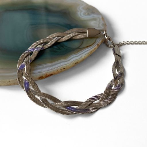 nemesacél karkötő ezüst bevonattal