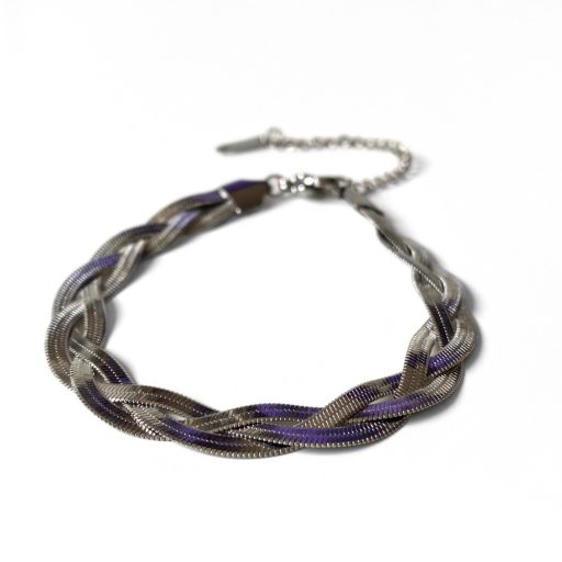 nemesacél karkötő ezüst bevonattal