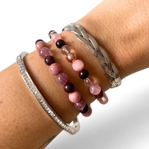 nemesacél karkötő ezüst bevonattal