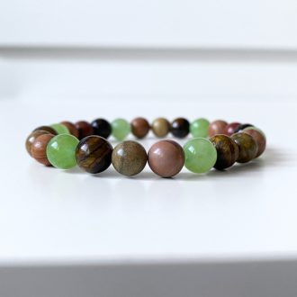  kvarc, jáspis, tigrisszem férfi ásványgyöngy karkötő