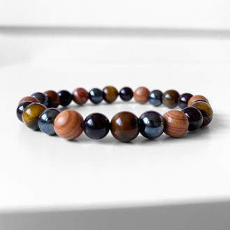 gránát, hematit, jáspis, tigrisszem férfi ásványgyöngy karkötő