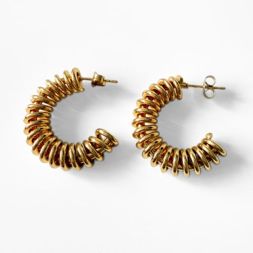 nemesacél fülbevaló 18 karátos arany bevonattal