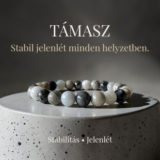 szürke jade, jáspis, larvikit férfi ásvány karkötő