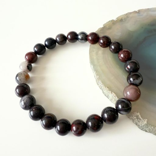 Terra Flame férfi ásvány karkötő - breccsa jáspis