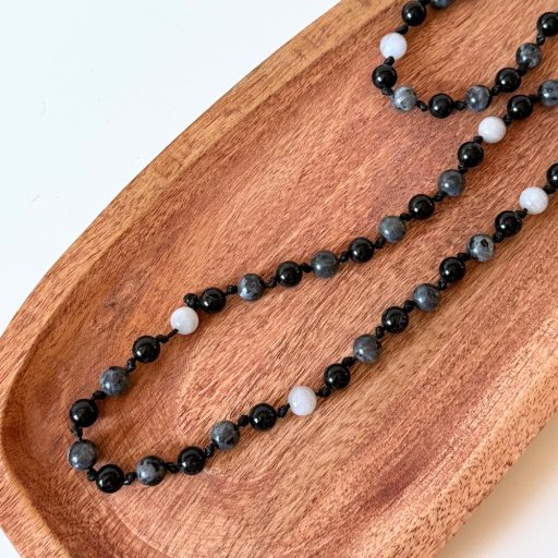 ónix larvikit szürke jade  férfi ásvány nyaklánc