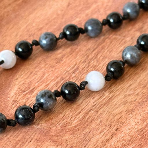 ónix larvikit szürke jade  férfi ásvány nyaklánc