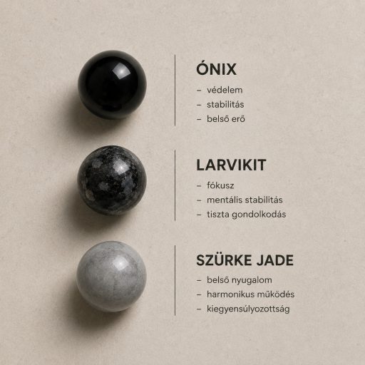 ónix larvikit szürke jade  férfi ásvány nyaklánc