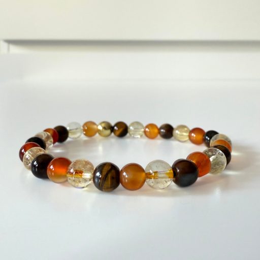 noi Golden Ground női ásvány karkötő - citrin, karneol, tigrisszemkarkoto citrin karneol tigrisszem