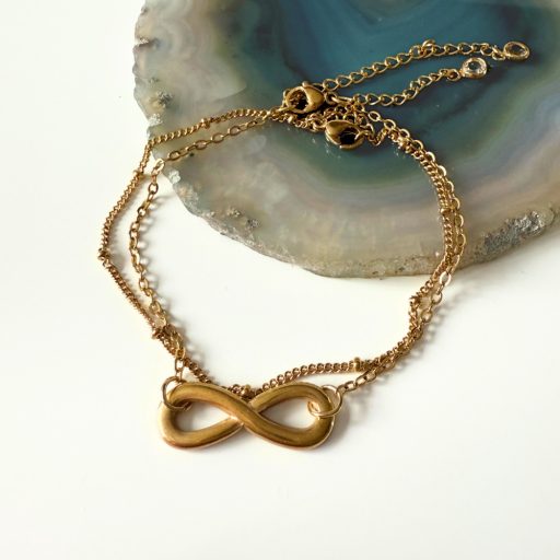 18 karátos arannyal bevont nemesacél karkötő