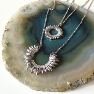 dupla láncos ezüst nemesacél nyaklánc