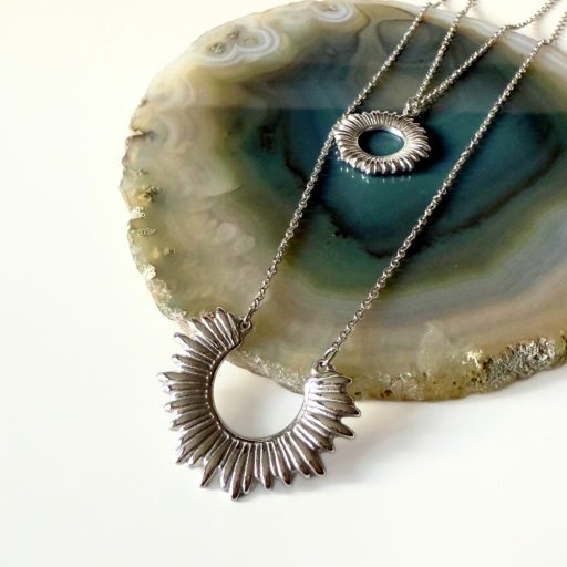 dupla láncos ezüst nemesacél nyaklánc