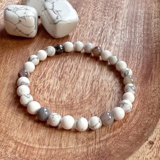 howlit és botswanai achát női ásvány karkötő