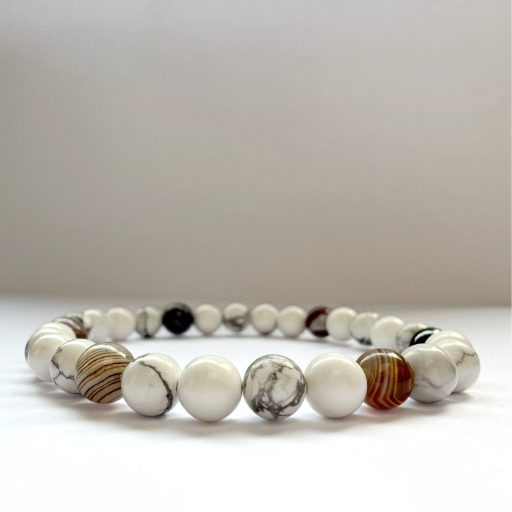 howlit és botswanai achát női ásvány karkötő