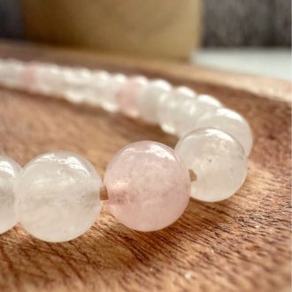 jade és rózsakvarc ásvány ásványgyöngy női nyaklánc