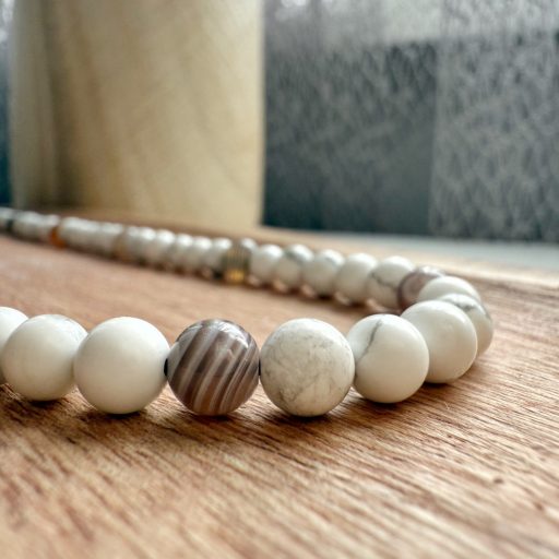  howlit és botswana achát női ásvány nyaklánc