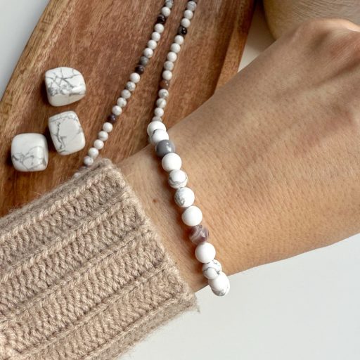 howlit és botswana achát ásvány karkötő és nyaklánc