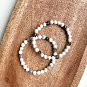 howlit füstkvarc botswana achát ásvány karkötő szett