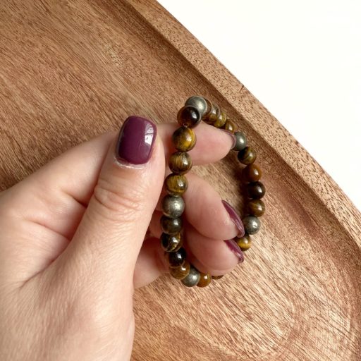 tigrisszem pirit férfi ásvány karkötő