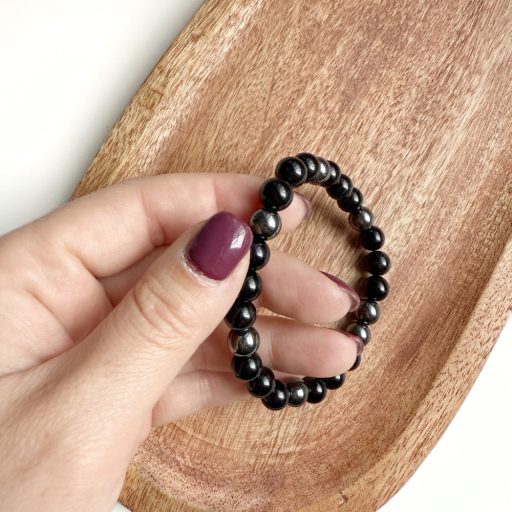 ónix hematit férfi ásvány karkötő