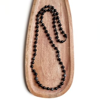 ónix hematit larvikit férfi ásvány nyaklánc