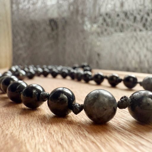 ónix hematit larvikit férfi ásvány nyaklánc