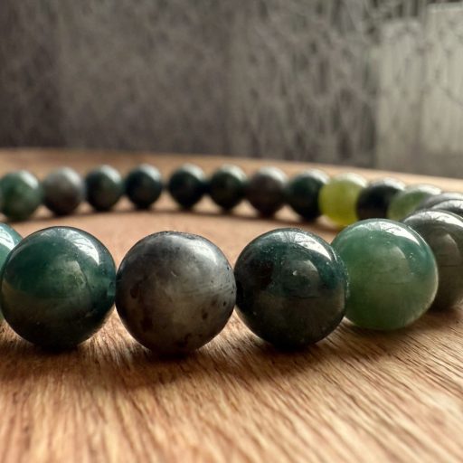 férfi mohaachát larvikit ásvány karkötő