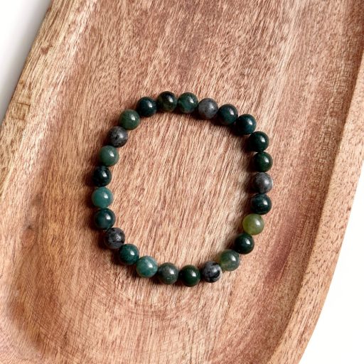 férfi mohaachát larvikit ásvány karkötő